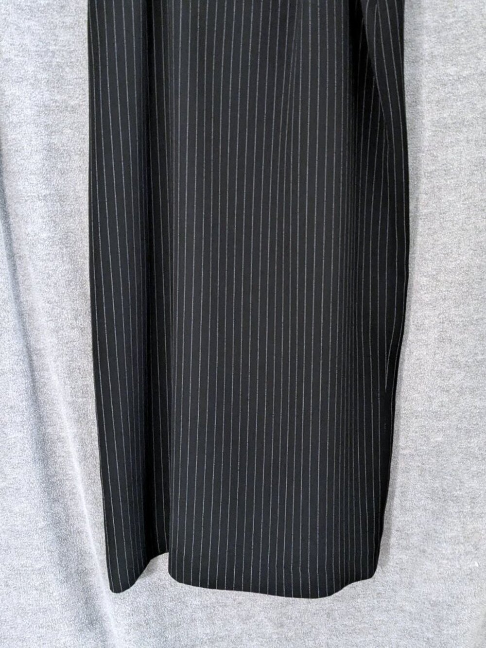 Vintage Le Suit Full Length 14W Pin Striped Black Skirt - Picture 4 of 5